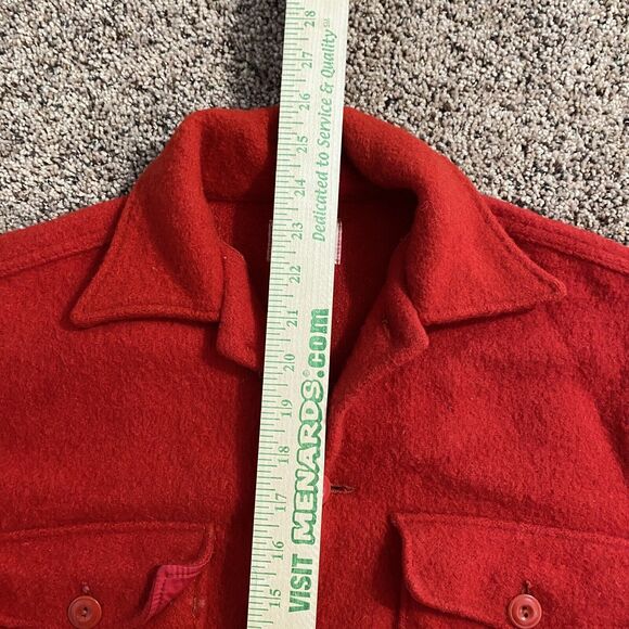 VTG Chill Chaser By Blue Top Wool Jacket Button Down Solid Red Plaid Men’s M/L - Picture 9 of 9